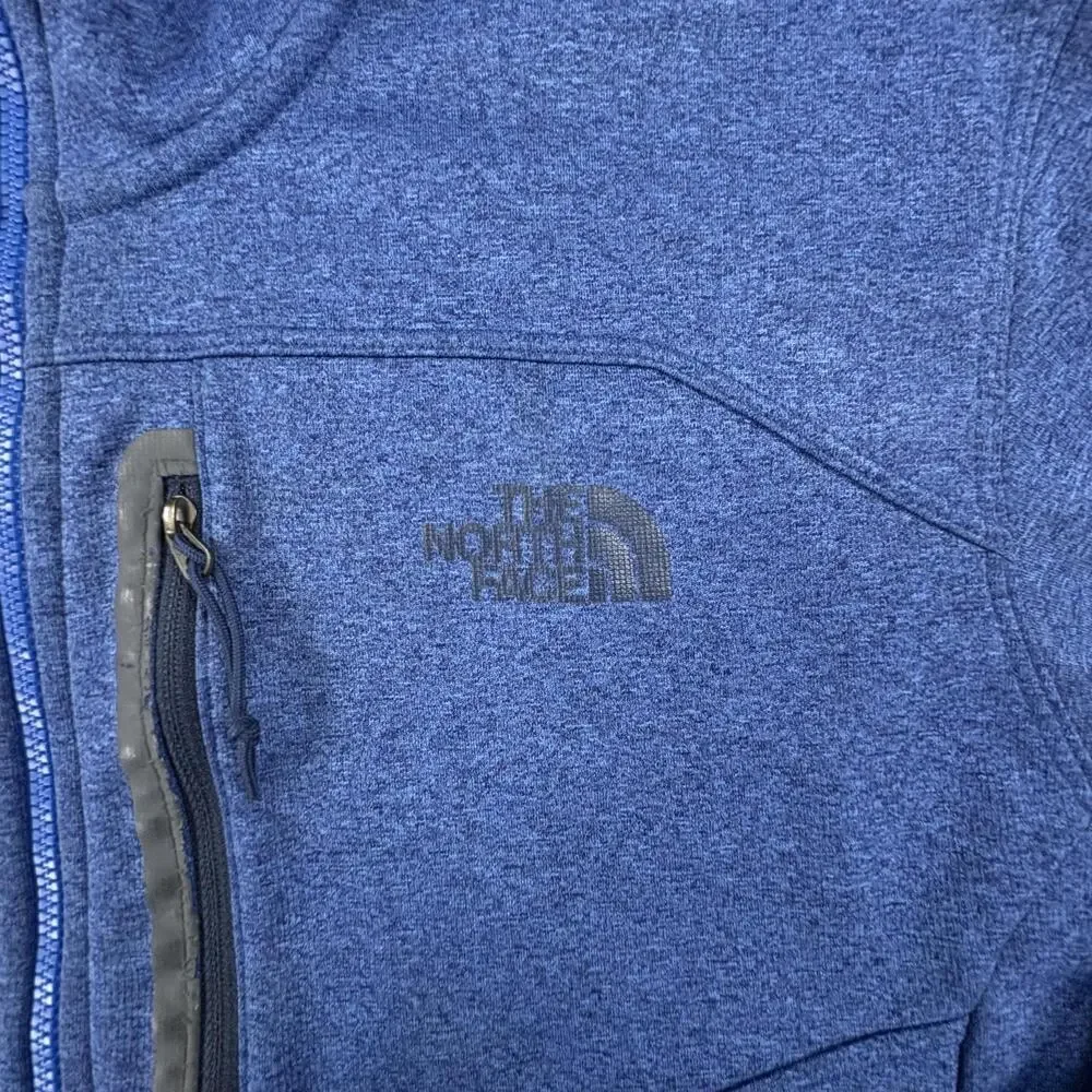 The North Face Jacket Mens Medium Blue Softshell Hooded Full Zip Fleece Lined